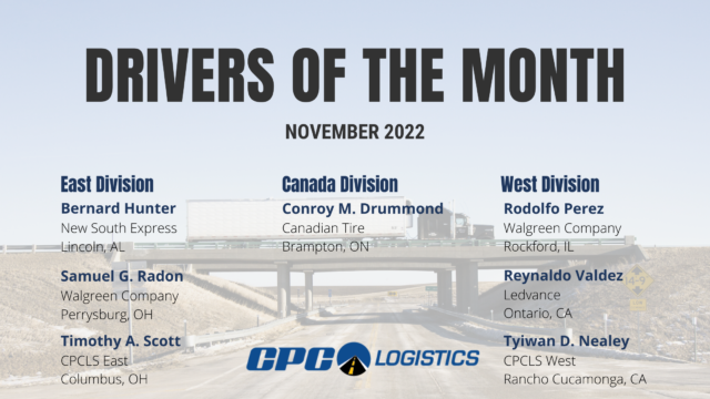 November Drivers of the Month