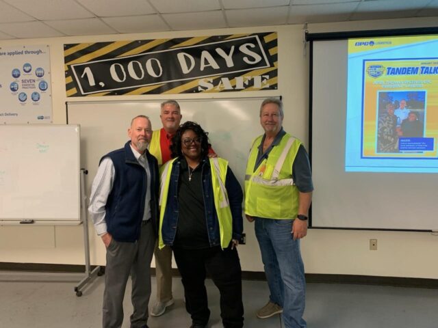 CPC Regional Manager Greg Boyington, CPC Safety Supervisor Todd Anderson, April Thomas and CPC Safety Manager Art Swank