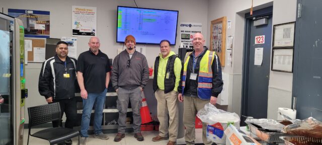 Division Manager Allan Flores, Operations Manager Bill Baines, Andy Santos, Safety Manager Joe Cosenza, and Safety Supervisor Carmen Parisio