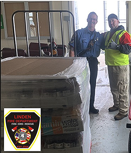 Erick Perez delivered Vitamin Water to the fire department in Linden, New Jersey.