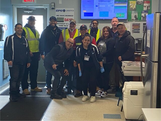 First row: Armando Sanchez, Regional Assistant Melissa Milla, Northeast Recruiter Mayra Rivera, and Gregory Czajkowski. Second row: Division Manager Allan Flores, Ronald Fernandez, Operations Manager Alex Campos, Sterling Franklin, Angel Ramos, Gregory Williams, and Safety Supervisor Carmen Parisio.