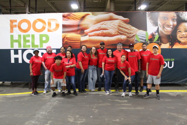 Walgreens and CPC team members in Linden, New Jersey, volunteer at the Community Food Bank in Hillside, New Jersey.