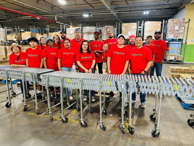 Walgreens and CPC team members in Linden, New Jersey, volunteer at the Community Food Bank in Hillside, New Jersey.