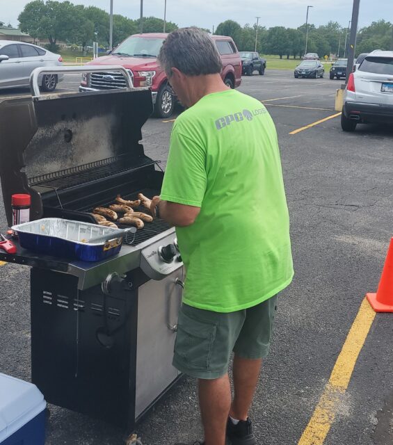 CPC Safety Manager John Schlichter mans the grill.