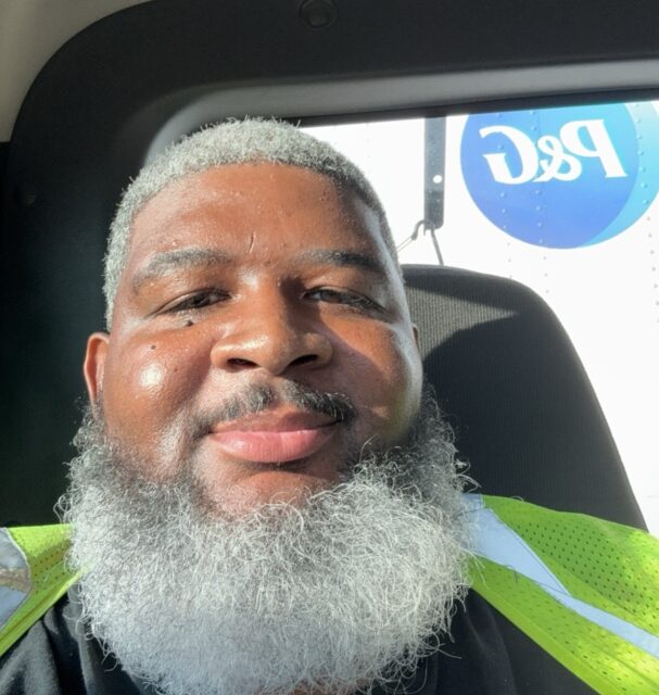 Mark Woodruff, a CPC driver assigned to Procter & Gamble in Alexandria, Louisiana, snapped a selfie after making a delivery.