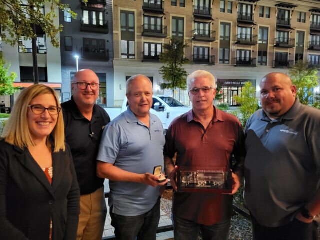 From left: P&G South Senior Operations Manager Emily Wise, Division Manager Richard Jones, Regional Manager Dean Cretsinger, Ed Dixon and Safety Supervisor Enrique Garcia