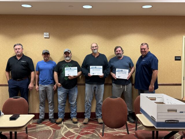 From left: Safety Supervisor Kevin Ogle, Stacy Messner, James Warren, Craig Nickerson, Stuart Thompson and Operations Manager Kevin Adams