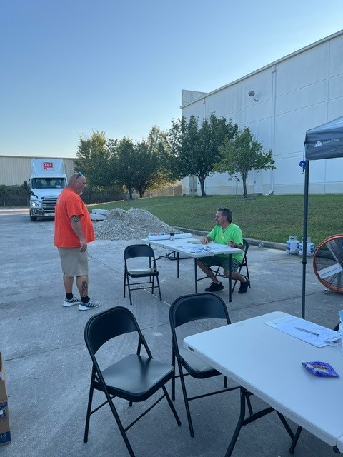 Regional Manager Rick Weiher and Safety Manager John Schlichter prepare for the day’s events. 