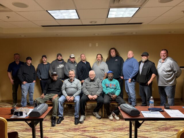 First row: Marzell Trussell, Safety Manger John Schlichter, Rick Dahlene and Carlton Evans. Second row: Safety Supervisor Kevin Ogle, Mike Russell, Bryan Rose, Matt Morrison, Dan Davis, Keith Fast, Gerry Lowe, Mike Boyer, Jim Day, Dave Cunnigham and Operations Manager Kevin Adams. 