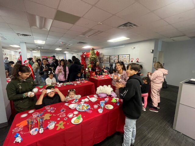 Children participate in an arts and crafts project