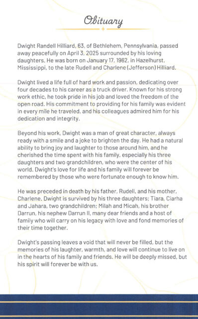 Obituary for Dwight Hilliard