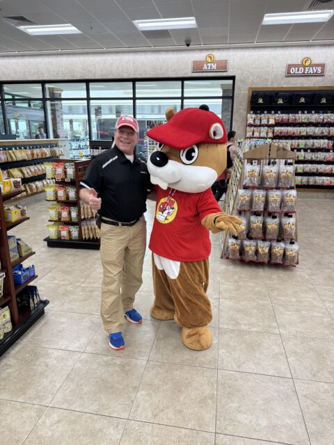 Joe Cosenza and Buc-ee the Beaver