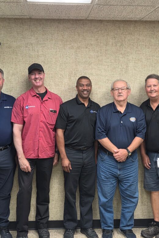 From left: Safety Supervisor Kevin Ogle, Daniel Defonce, Chris Trice, Regional Manager Mike Kazy, Mike Smigielski and Marcial Soriano