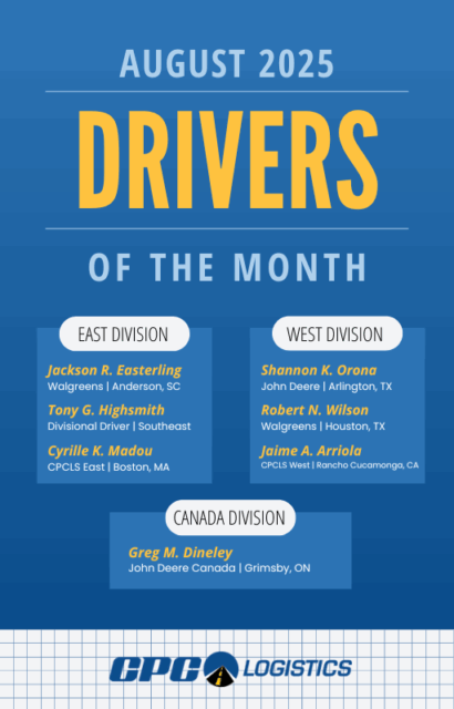 CPC Logistics August Drivers of the Month