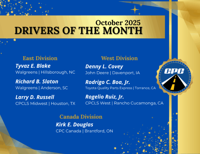 October 2025 Drivers of the Month