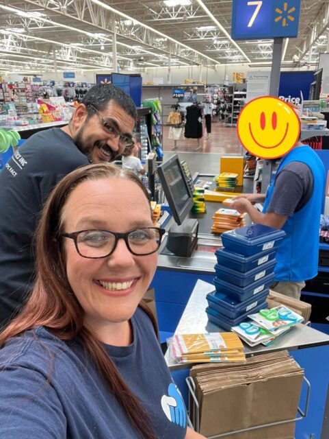 Holley Wood and Mario Rodriguez shopping for a recent Let's Refoster Care drive.