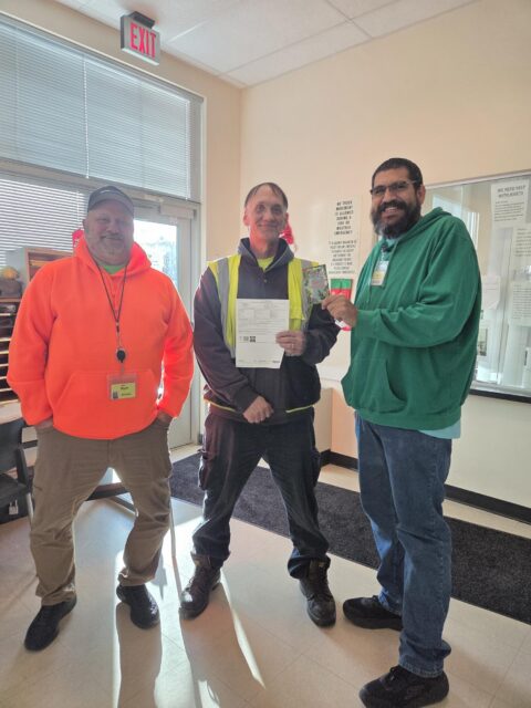 From left: CPC Safety Supervisor Rich McCarthy, Chris Nypet and Regional Manager Mario Rodriguez 
