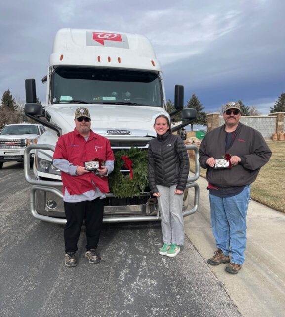 From left: Pat Danford, local volunteer Kelly Walsh and Doug Wilson