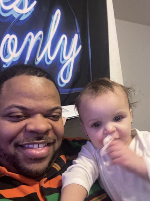 Corey Dokes and his daughter, Carmella Mae