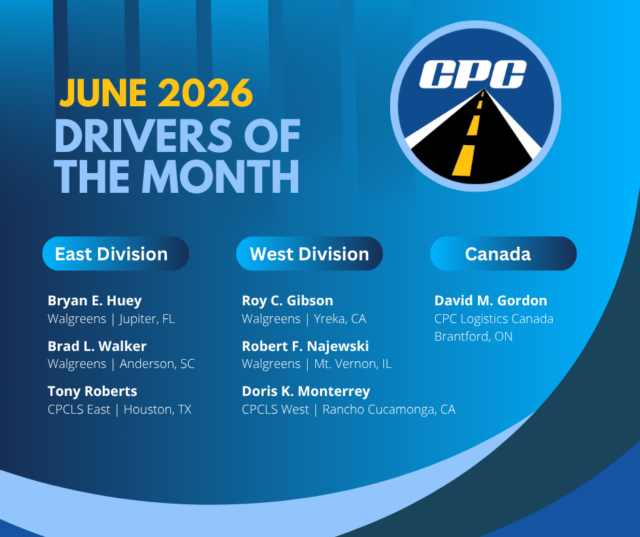 Graphic of CPC Logistics June 2026 Drivers of the Month