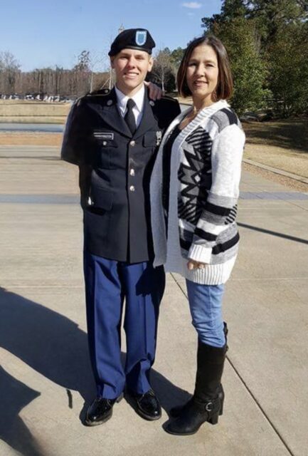 Photo of Jacob Boyington and his mom.