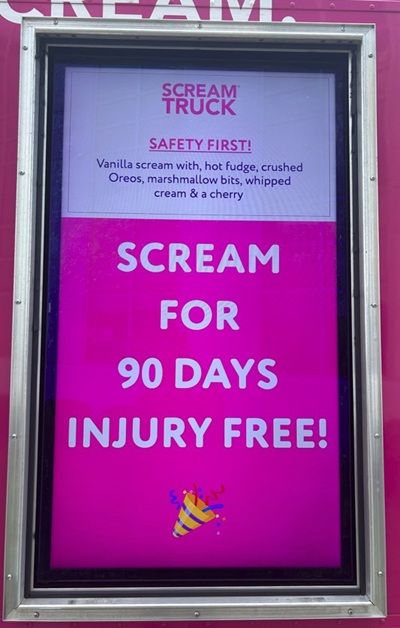Photo of a sign on an ice cream truck